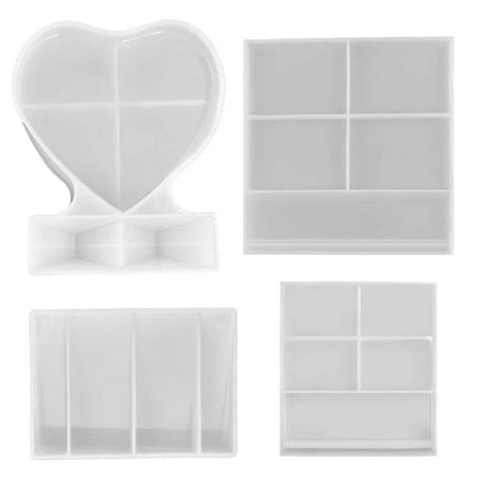 Heart Shaped Silicone Photo Frame Mould For Craft Projects - white flexible silicone heart and square resin frame moulds set
