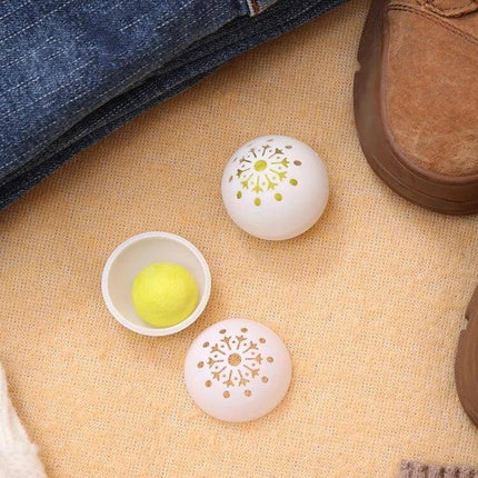 Hollow Ball Shoe Cabinet Deodorant Freshener For Shoes And Home compact plant-based deodorizer with six 2g capsules shown near boots and denim