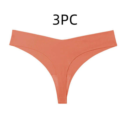 Ice Silk Seamless T Back Panty Nude For Everyday Comfort – nude low-waist seamless T-back panty, breathable ice silk, invisible under fitted skirts and leggings