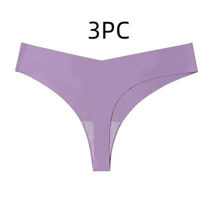 Ice Silk Seamless T Back Panty Nude For Everyday Comfort - nude low-waist seamless T-back panty, invisible under fitted skirts and leggings