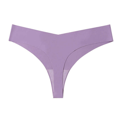 Ice Silk Seamless T Back Panty Nude For Everyday Comfort - nude low-waist seamless T-back panty, ice silk nylon fabric, invisible under fitted skirts and leggings