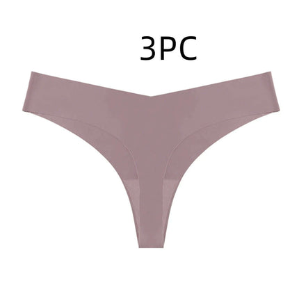 Ice Silk Seamless T Back Panty Nude For Everyday Comfort - nude low-waist seamless T-back panty for invisible wear under fitted skirts, leggings, jeans