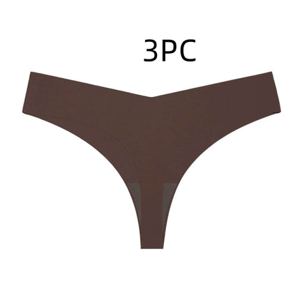 Ice Silk Seamless T Back Panty Nude For Everyday Comfort - nude low-waist seamless T-back panty, invisible under fitted clothing, breathable quick-dry fabric