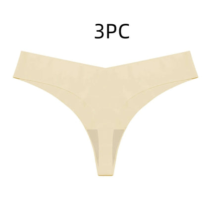Ice Silk Seamless T Back Panty Nude For Everyday Comfort - nude low-waist T-back, seamless ice silk fabric, invisible under fitted skirts and leggings
