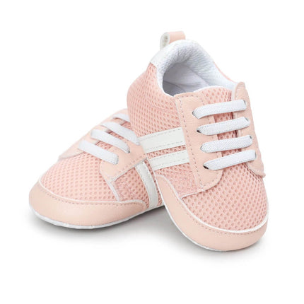 Infant Soft Moccasin Shoes Non Slip Newborn First Walkers - pink breathable mesh soft sole baby first-step shoes