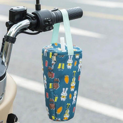 Milk Tea Tote Bag For On The Go Drinks Lemon Design Insulated - insulated lemon-design oxford cloth tote for takeaway cups on bike commute