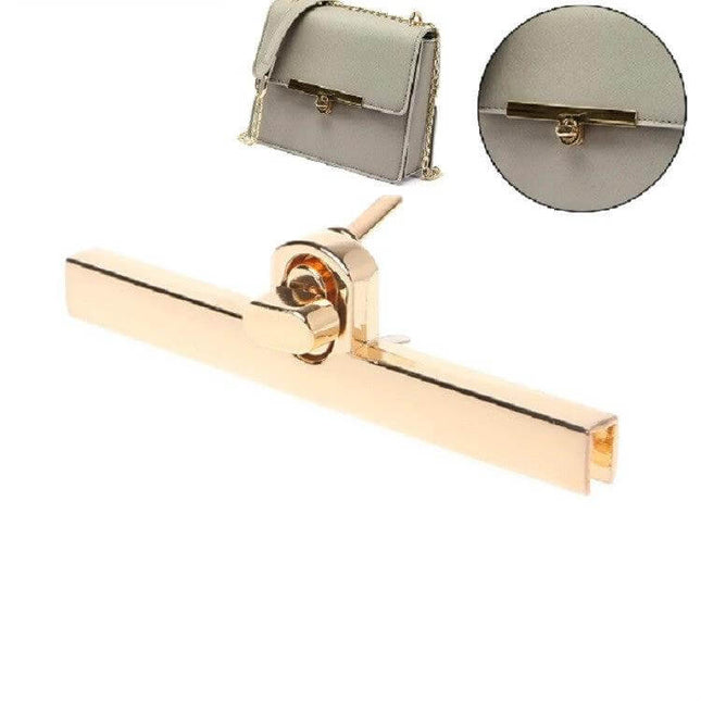 Bag Hardware Mortise Lock Padlock For Bags 9.5x1 Cm Iron - gold electroplated small mortise lock for purses, backpacks and luggage, 9.5x1 cm, 40 g