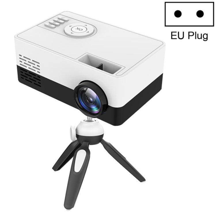 J15 Compact 1080P HD Mini LED Projector with Tripod Mount and Multiple Connectivity Options