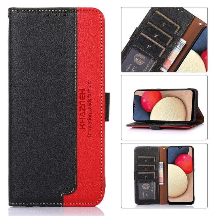 KHAZNEH Litchi Texture Leather RFID Phone Case For Xiaomi 13