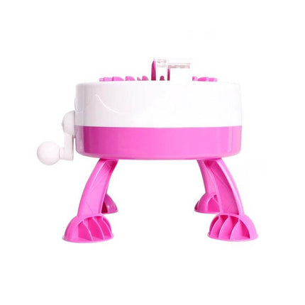 Kids' 40 Needles Knitting Machine Toy For Simple, Creative Crafting - pink children's manual knitting machine with crank for hats and scarves