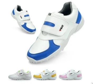 Kids Velcro Breathable Sports Shoes For Boys And Girls For Play - white blue slip-resistant microfiber leather with Velcro straps