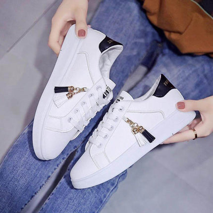 Korean Casual Cross Strap Sneakers With Front Tie Pink — casual leather-look low-profile sneakers styled in pink for everyday walking