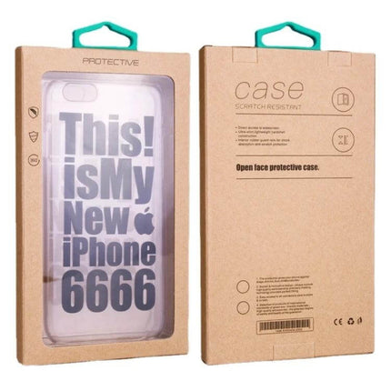 Kraft Paper Phone Case Packaging Box Set for Large and Small Sizes - kraft paper with clear PVC window, hanging hole display for phone cases