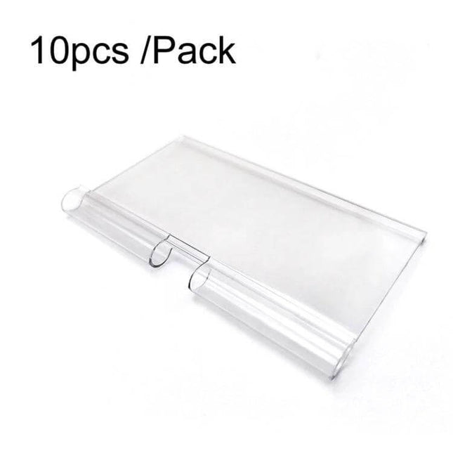 Label Strip Price Sign Pack For Shelves 40 x 60 mm - clear plastic shelf price holder with rounded corners, 10pcs pack