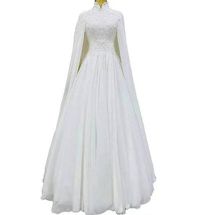 Lace Slim Long Sleeve Fishtail Wedding Dress In Ivory with crochet lace bodice and flowing fishtail skirt, ideal for classic ceremonies and photo shoots