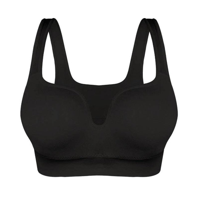 Large Seamless 3D Sports Bra With Cotton Lining, Vest Style - black seamless 3D vest sports bra with cotton lining for yoga and gym