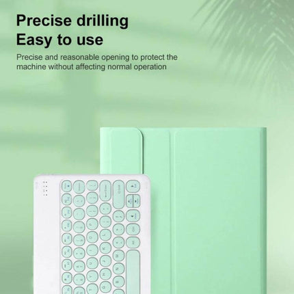 Leather Keyboard Case With Pen Slot For 10.4 Inch Tablet - mint green folio with detachable Bluetooth keyboard and pen slot, slim protective cover