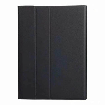 Leather Keyboard Case With Pen Slot For 10.4 Inch Tablet - black slim folio with detachable Bluetooth keyboard and pen slot