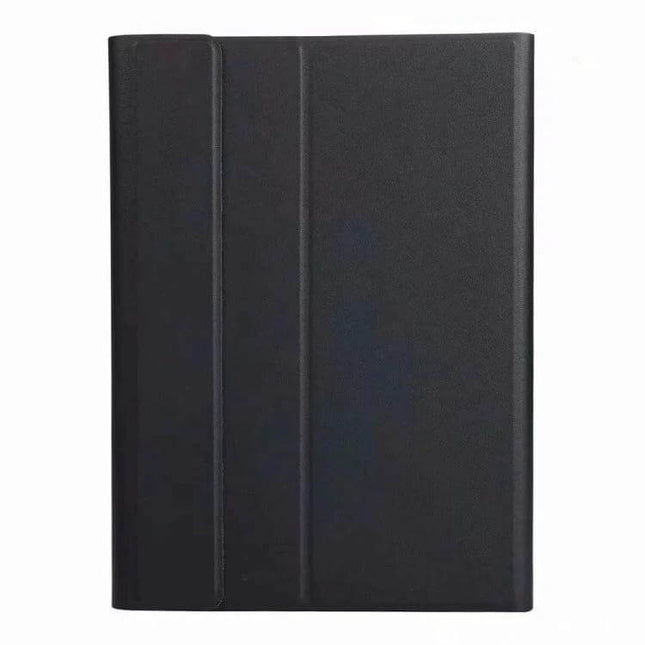 Leather Keyboard Case With Pen Slot For 10.4 Inch Tablet - black slim folio with detachable Bluetooth keyboard and pen slot