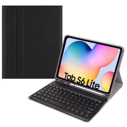 Leather Keyboard Case With Pen Slot For 10.4 Inch Tablet - slim folio with detachable Bluetooth keyboard and integrated pen slot for Tab S6 Lite