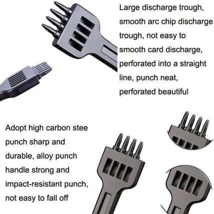 Leather Round Punch Tool Set 4mm-6mm For Hand Sewing matte finish ergonomic handle 4mm 5mm 6mm punches for belts wallets straps
