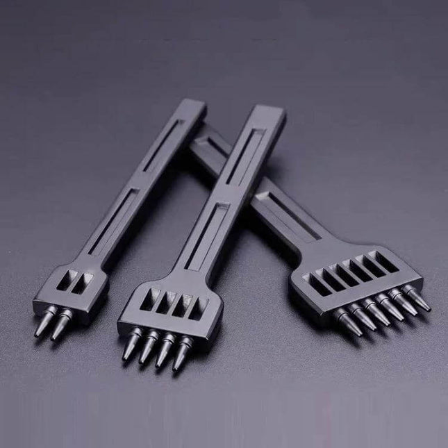 Leather Round Punch Tool Set 4mm-6mm For Hand Sewing – matte finish ergonomic 4mm 5mm 6mm leather hole punch set with 1mm aperture