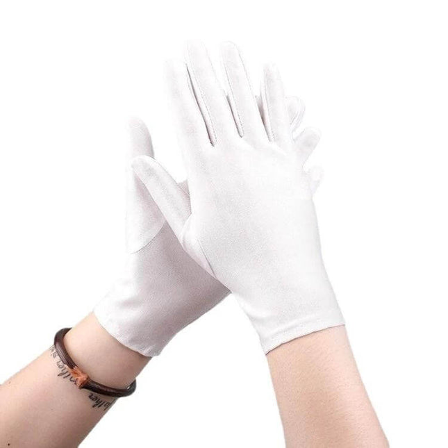 Labor Protection White Anti Sweat Gloves For Daily Work - lightweight breathable Spandex gloves for neat presentation, dexterity and steady grip