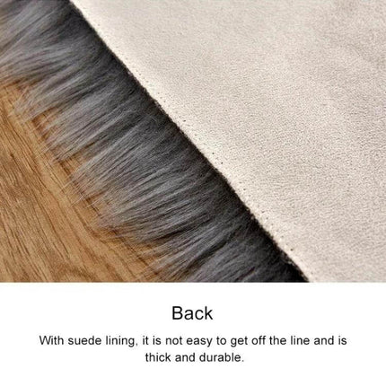 Love Heart Faux Fur Rug 30x40cm For Living Room Or Bedroom - close-up of plush grey faux fur with suede backing, durable 30x40 cm heart-shaped accent rug
