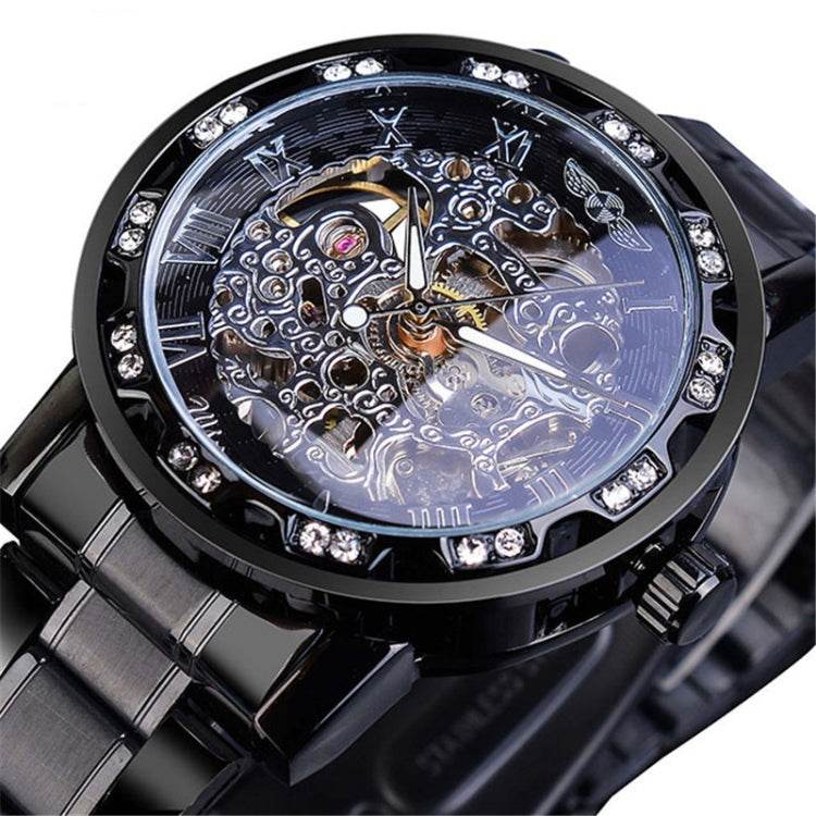 Luminous Diamond Skeleton Mechanical Watch for Men Elegance