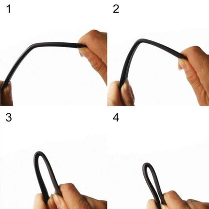 Magic Curtain Magnetic Bug Screen For Door 90x210cm showing hands bending and forming the magnetic strip seal for installation