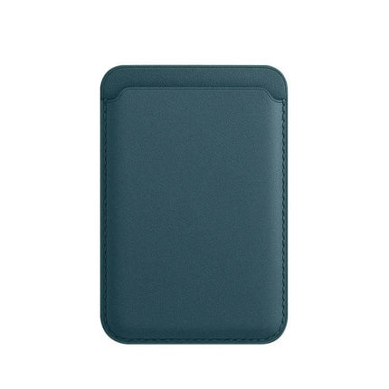 MagSafe Leather Wallet Card Case Holster For iPhone slim teal PU leather card sleeve holds up to 3 cards, magnetic, supports wireless charging