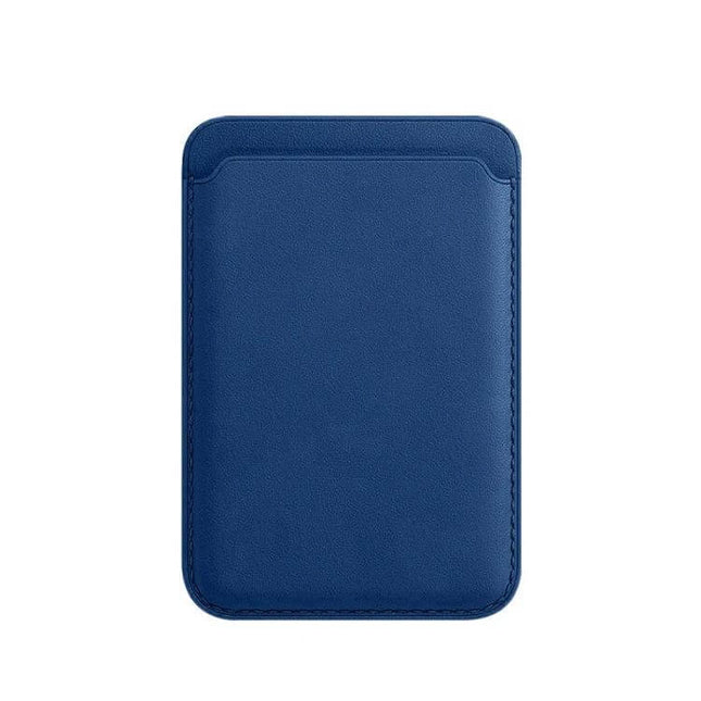 MagSafe Leather Wallet Card Case Holster For iPhone slim blue PU leather magnetic card holder fits iPhone 12/13 supports wireless charging