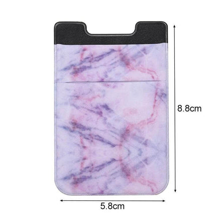 Marble Pattern Phone Back Card Holder Clip Sticky Adhesive slim purple marble phone wallet with adhesive pocket 5.8x8.8cm