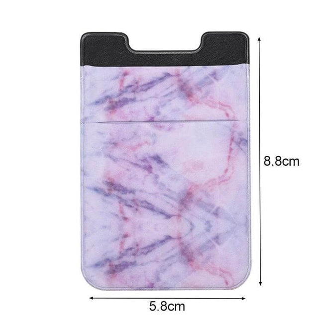 Marble Pattern Phone Back Card Holder Clip Sticky Adhesive slim purple marble phone wallet with adhesive pocket 5.8x8.8cm