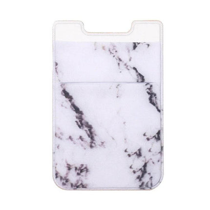Marble Pattern Phone Back Card Holder Clip Sticky Adhesive slim white marble phone wallet with adhesive card pocket