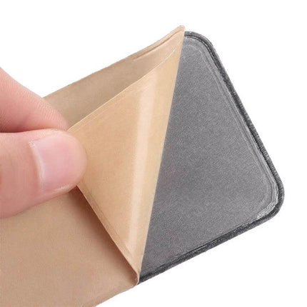 Marble Pattern Phone Back Card Holder Clip Sticky Adhesive showing adhesive backing peel-off pad in grey and beige