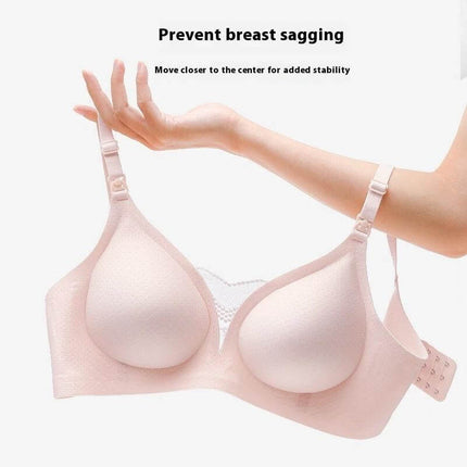 Maternity Wireless Lace Seamless Bra Cream Yellow For Everyday Comfort - cream yellow wireless seamless maternity bra with lace trim, adjustable straps, gentle shaping