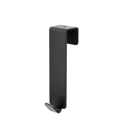 Alt Tag: Stainless Steel Door Hook For Bedroom Doors Everyday Use - matte black sanded finish over-the-door hook with protective cotton pad for hanging clothes