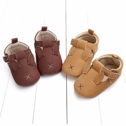 Matte Leather Cartoon Baby Shoes Non Slip Soft Sole Sizes 10-12cm - nubuck matte leather first-walker soft sole with velcro strap, non-slip textured outsole