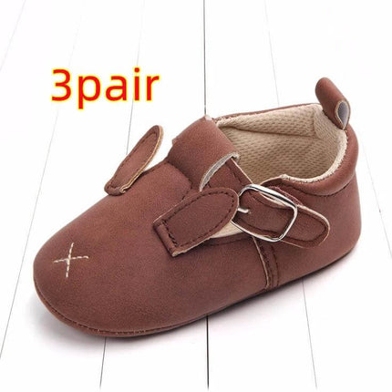 Matte Leather Cartoon Baby Shoes Non Slip Soft Sole Sizes 10-12cm brown nubuck velcro first-walker soft sole non-slip indoor daycare