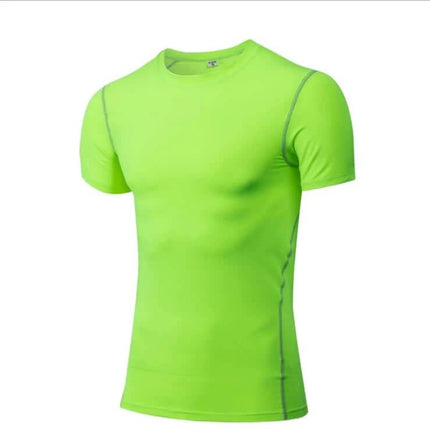 Cotton Quick Dry Sport Shirt For Everyday Training And Casual Wear - neon green short-sleeve performance tee for gym, running and casual layering