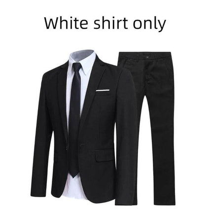 Men's 3-Piece Suit for Wedding and Business Events - black jacket, pants and white shirt set for ceremonies and corporate gatherings