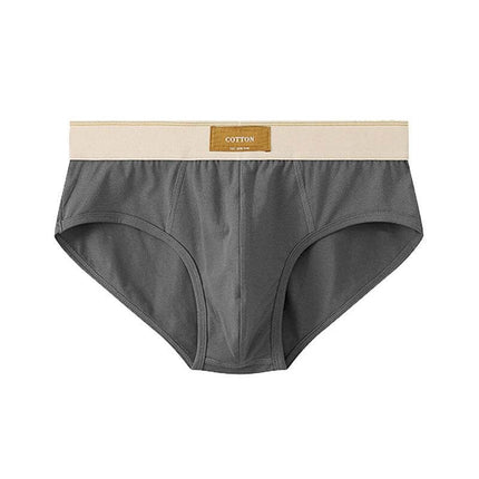 Men's Breathable Cotton Briefs Mid-Waist Everyday Comfort gray mid-waist cotton brief with breathable fabric and supportive fit
