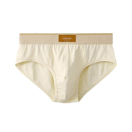 Men's Breathable Cotton Briefs Mid-Waist Everyday Comfort - breathable soft cotton mid-waist brief in beige for all-day support