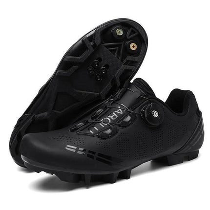 Breathable Cycling Shoes For Men Everyday Road Riding - black ventilated lightweight road cycling shoes with nylon outsole and elastic band closure