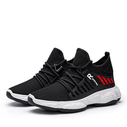 Men's Breathable Mesh Sneakers For Everyday Sports And Casual Wear - black fly-woven mesh with EVA sole, lightweight ventilated trainer for walking and commuting