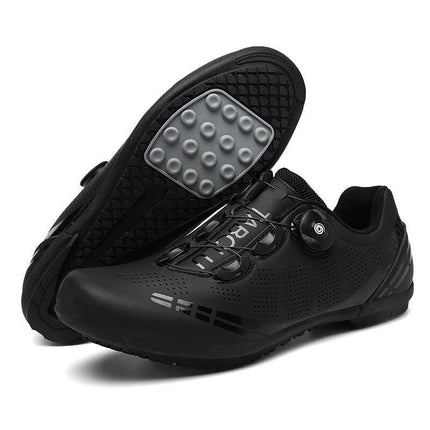 Breathable Cycling Shoes For Men Everyday Road Riding - lightweight ventilated black road cycling shoes with elastic band closure