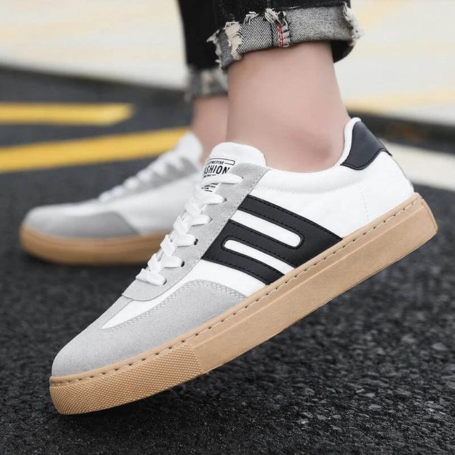 Men's Casual Canvas Sneakers White Black Board Shoe Style breathable cotton cloth upper white black board shoe for daily commuting
