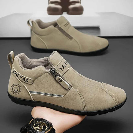 Men's Casual Low-Cut Shoes For Everyday Wear, Black - slip-on low-cut black casual shoe with PU lining for commuting and errands