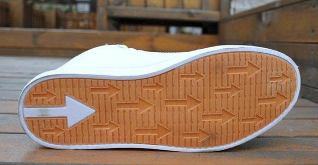 Men's High Top Martin Boots For Casual Winter Wear - outsole view showing rubber sole tread, arrow pattern for grip, suitable for commuting and light outdoor walks